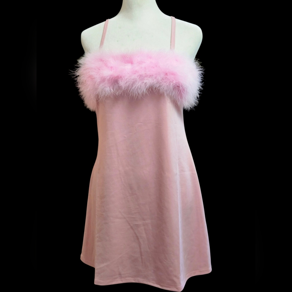 NWT Flirty N' Thriving Marabou Dress Sugar Thrillz